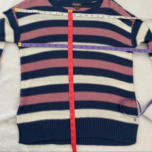 Eddie Bauer Knit Striped 3/4 Sleeves Women Sweater - Picture 8 of 11